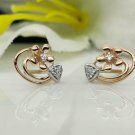 Minimalist Flower Diamond Earring 14k Solid Gold Dainty Diamond Women Ear Stud.
