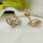 Minimalist Flower Diamond Earring 14k Solid Gold Dainty Diamond Women Ear Stud.