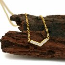 Natural Diamond Chevron Charm Pendant 14k Solid Gold Minimalist Birthday Gift. Natural Diamond Chevron Charm Pendant 14k Solid Gold Minimalist Birthday Gift.
