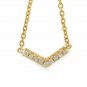 Natural Diamond Chevron Charm Pendant 14k Solid Gold Minimalist Birthday Gift.