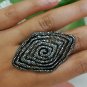Pave Diamond Swirl Ring 925 Silver Diamond Wedding Ring Gift Spiral Ring Jewelry
