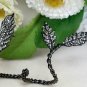 Pave Diamond Leaf Open Ring 925 Silver Double Finger Ring Anniversary Ring Gift.