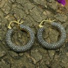 Pave Diamond Hoop Earring 925 Silver Diamond Wedding Gift Earring Fine Jewelry. Pave Diamond Hoop Earring 925 Silver Diamond Wedding Gift Earring Fine Jewelry.