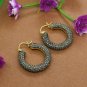 Pave Diamond Hoop Earring 925 Silver Diamond Wedding Gift Earring Fine Jewelry.