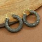 Pave Diamond Hoop Earring 925 Silver Diamond Wedding Gift Earring Fine Jewelry.