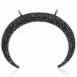 Pave Diamond Moon Pendant 925 Silver Double Bail Horn Pendant For Birthday Gift.