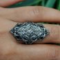 Pave Diamond Flower Web Ring 925 Silver Perfect Diamond Handmade Ring Gift.