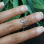 Natural Pave Diamond Zig Zag Ring 925 Silver Diamond Wedding Band Fine Jewelry.