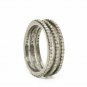 Pave Diamond Band 3 Row Diamond Band 925 Silver Diamond Ring For Wedding Gift.
