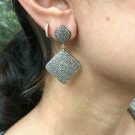 Pave Diamond Earring 14k Gold&925 Silver Modern Diamond Earring Anniversary Gift Pave Diamond Earring 14k Gold&925 Silver Modern Diamond Earring Anniversary Gift