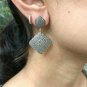 Pave Diamond Earring 14k Gold&925 Silver Modern Diamond Earring Anniversary Gift