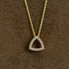 Trillion Shaped Necklace Diamond Proposal Necklace 14k Solid Gold Mini Necklace. Trillion Shaped Necklace Diamond Proposal Necklace 14k Solid Gold Mini Necklace.