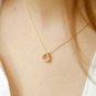 Trillion Shaped Necklace Diamond Proposal Necklace 14k Solid Gold Mini Necklace.