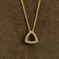 Trillion Shaped Necklace Diamond Proposal Necklace 14k Solid Gold Mini Necklace.