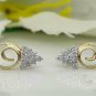 14k Solid Gold Earring Gold Diamond Stud Earring Dainty Diamond Everyday Gift.