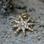 Diamond Starburst Pendant 14k Solid Gold Star Charm Pendant Birthday Gift Charm