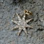 Diamond Starburst Pendant 14k Solid Gold Star Charm Pendant Birthday Gift Charm