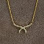 Diamond Bar Necklace Dainty Curved Bar Necklace Solid 14k Gold Wedding Necklace.