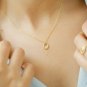 Diamond Solitaire Pendant Necklace Solid 14k Gold Diamond Wedding Necklace Gift.
