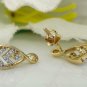 14k Solid Gold Fish Earring Natural Diamond Bridal Wedding Jewelry Gift Earring.