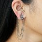 Chandelier Earring Pave Diamond 14k Gold&925 Silver Diamond Chain Earring Gift.