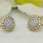 14k Solid Gold Sunflower Stud Earring Natural Diamond Wedding Bridal Earring Set