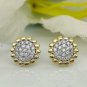 14k Solid Gold Sunflower Stud Earring Natural Diamond Wedding Bridal Earring Set