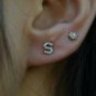 Diamond Initial Earring 14k Solid Gold Initial Personalized Earring Stud Jewelry