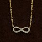 Diamond Infinity Pendant Necklace 14k Solid Gold Infinity Symbol Workwear Luck.