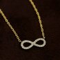 Diamond Infinity Pendant Necklace 14k Solid Gold Infinity Symbol Workwear Luck.