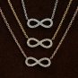 Diamond Infinity Pendant Necklace 14k Solid Gold Infinity Symbol Workwear Luck.