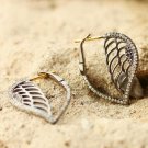 Angel Wing Solid 14k Gold&925 Silver Dangle Earring Pave Diamond Fashion Earring Angel Wing Solid 14k Gold&925 Silver Dangle Earring Pave Diamond Fashion Earring