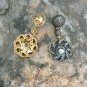 Pave Diamond Flower Drop Earring 14k Gold&925 Silver Diamond Anniversary Gift.