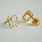 Small Geometric Diamond Studs Earrings 14k Gold Everyday Diamond Stud For Girls.