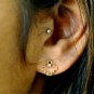 Small Geometric Diamond Studs Earrings 14k Gold Everyday Diamond Stud For Girls.