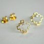 Small Geometric Diamond Studs Earrings 14k Gold Everyday Diamond Stud For Girls.