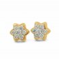 Star Stud Earring 14k Solid Gold Diamond Minimalist Designer Anniversary Jewelry