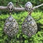 Pave Diamond Dangle Earring 14k Gold&925 Silver Drop Diamond Earring Gift.