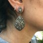 Pave Diamond Dangle Earring 14k Gold&925 Silver Drop Diamond Earring Gift.