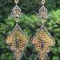 Pave Diamond Filigree Earring 14k Gold&925 Silver Diamond Earring Valentine Gift