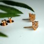 14k Gold Lotus Earring Tiny Lotus Studs Everyday Dainty Stud Yoga Earring Gift.