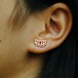 14k Gold Lotus Earring Tiny Lotus Studs Everyday Dainty Stud Yoga Earring Gift.