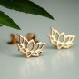 14k Gold Lotus Earring Tiny Lotus Studs Everyday Dainty Stud Yoga Earring Gift.
