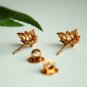 14k Gold Lotus Earring Tiny Lotus Studs Everyday Dainty Stud Yoga Earring Gift.
