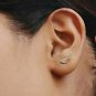Wing Charm Earrings 14k Solid Gold Diamond Wing Earring Wedding Anniversary Gift