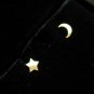 Star Moon 14k Gold Pushback Earrings Moon And Star Stud Zodiac Jewelry Celestial