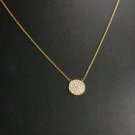 Diamond Disc Necklace 14k Solid Gold Round Disc Women Necklace Birthday Gift. Diamond Disc Necklace 14k Solid Gold Round Disc Women Necklace Birthday Gift.