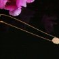 Diamond Disc Necklace 14k Solid Gold Round Disc Women Necklace Birthday Gift.