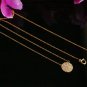 Diamond Disc Necklace 14k Solid Gold Round Disc Women Necklace Birthday Gift.