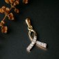 Diamond Awareness Ribbon Charm Pendant 14k Gold Dainty Diamond Ribbon Necklace.